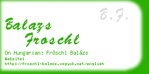 balazs froschl business card