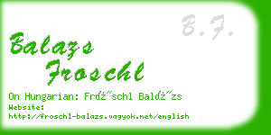 balazs froschl business card